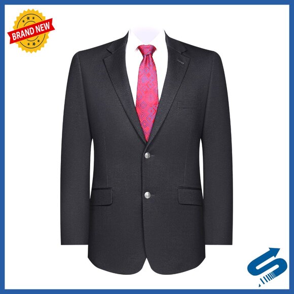 Classic Fit Knit Blazer Sport Coat Notch Lapel Business Casual Stretch